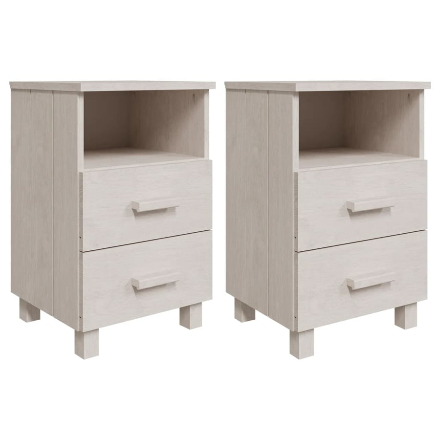 Nachtkastjes Hamar 40X35X6 Cm Massief Grenenhout 2 Wit