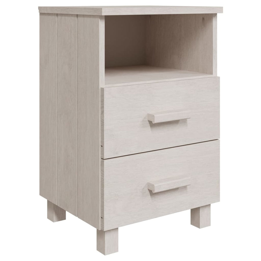 Nachtkastjes Hamar 40X35X6 Cm Massief Grenenhout 2 Wit