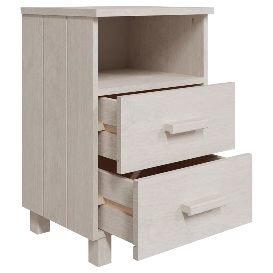 Nachtkastjes Hamar 40X35X6 Cm Massief Grenenhout 2 Wit