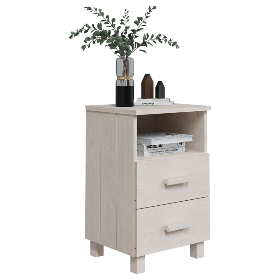 Nachtkastjes Hamar 40X35X6 Cm Massief Grenenhout 2 Wit
