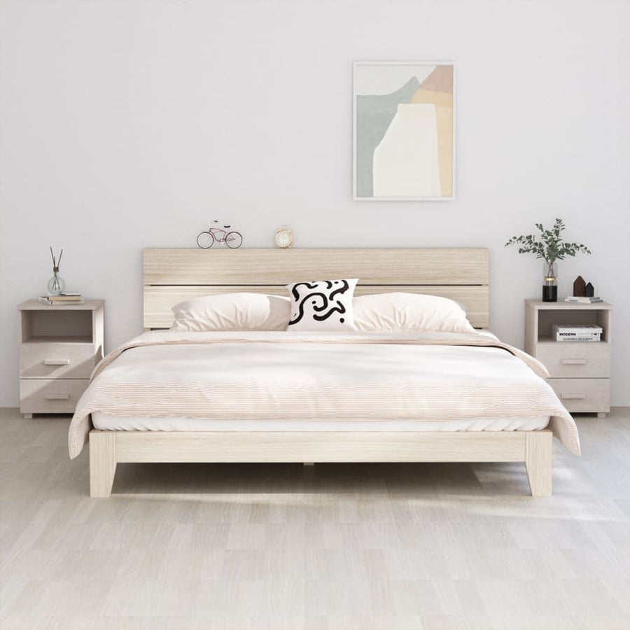 Nachtkastjes Hamar 40X35X6 Cm Massief Grenenhout 2 Wit