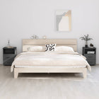 Nachtkastjes 40x35x62 cm grenenhout grijs set 2