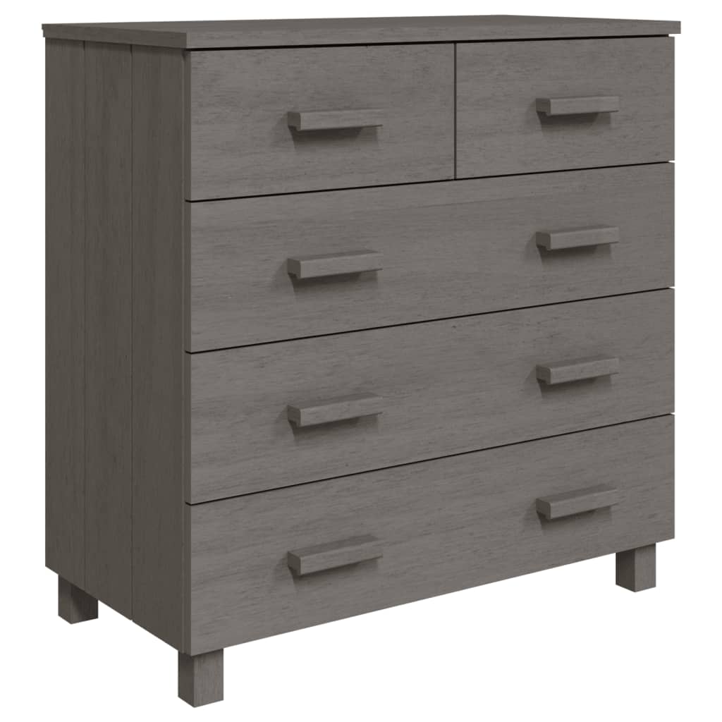 Dressoir Hamar 79X40X80 Cm Massief Grenenhout Lichtgrijs