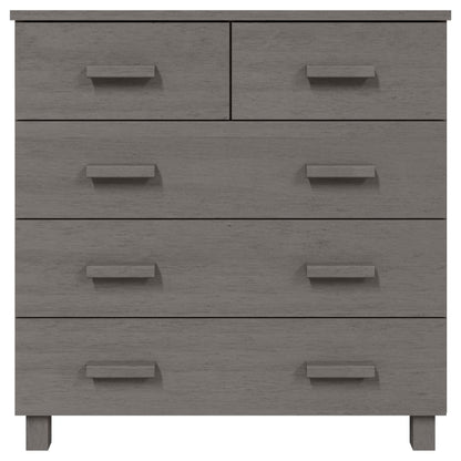 Dressoir Hamar 79X40X80 Cm Massief Grenenhout Lichtgrijs