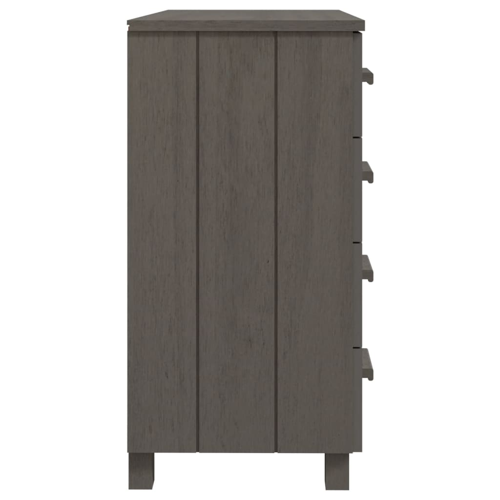Dressoir Hamar 79X40X80 Cm Massief Grenenhout Lichtgrijs