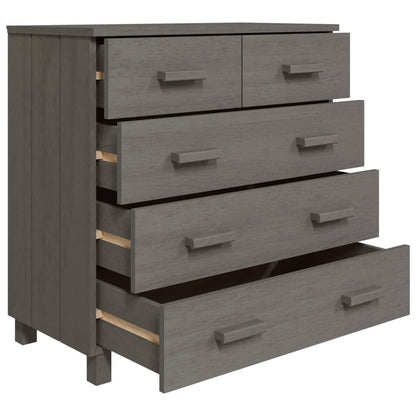 Dressoir Hamar 79X40X80 Cm Massief Grenenhout Lichtgrijs