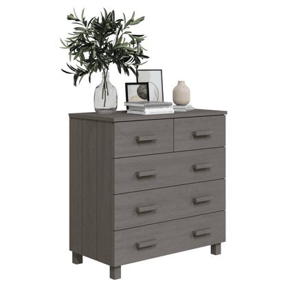Dressoir Hamar 79X40X80 Cm Massief Grenenhout Lichtgrijs