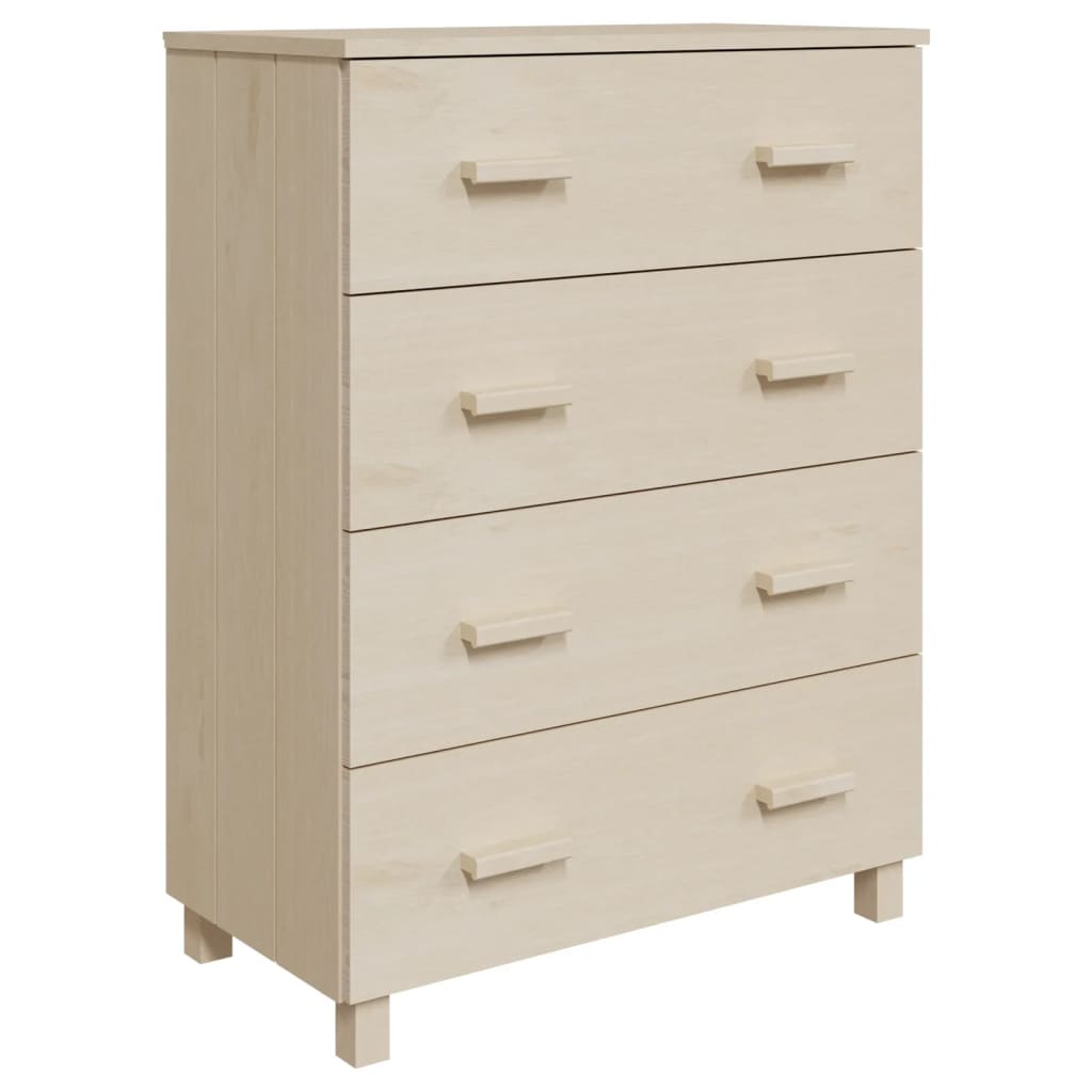 Dressoir Hamar 79X40X03,5 Cm Massief Grenenhout Honingbruin