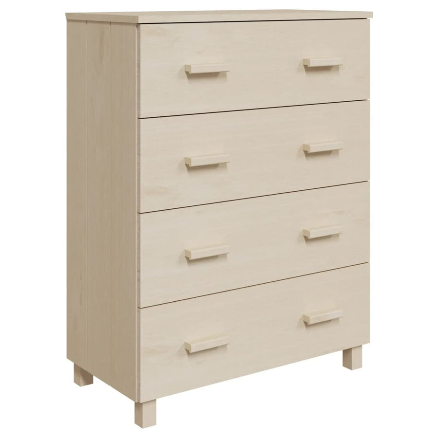 Dressoir Hamar 79X40X03,5 Cm Massief Grenenhout Honingbruin