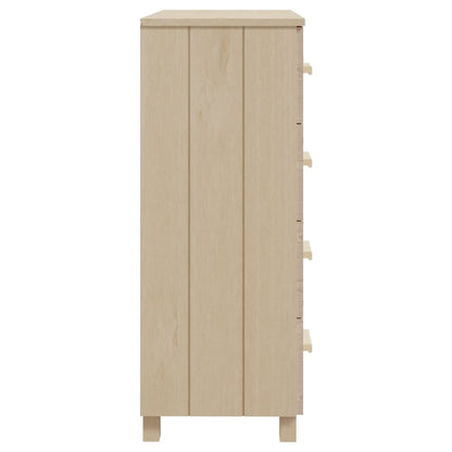 Dressoir Hamar 79X40X03,5 Cm Massief Grenenhout Honingbruin