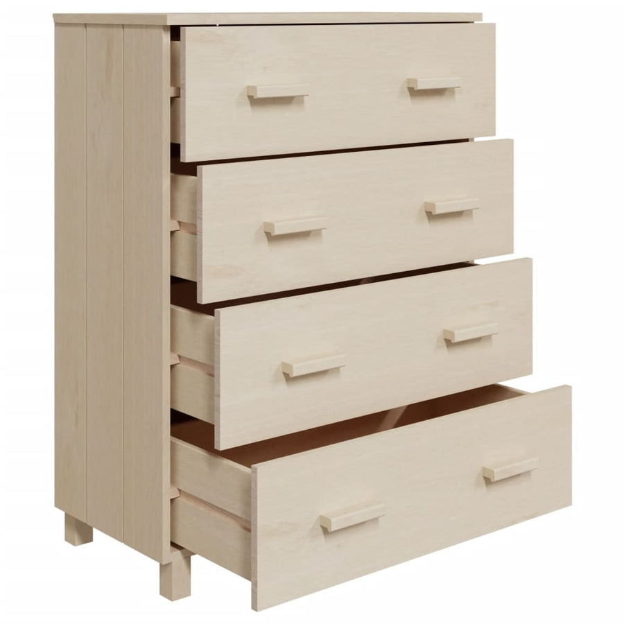 Dressoir Hamar 79X40X03,5 Cm Massief Grenenhout Honingbruin