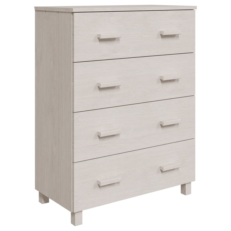 Dressoir Hamar 79X40X03,5 Cm Massief Grenenhout Wit