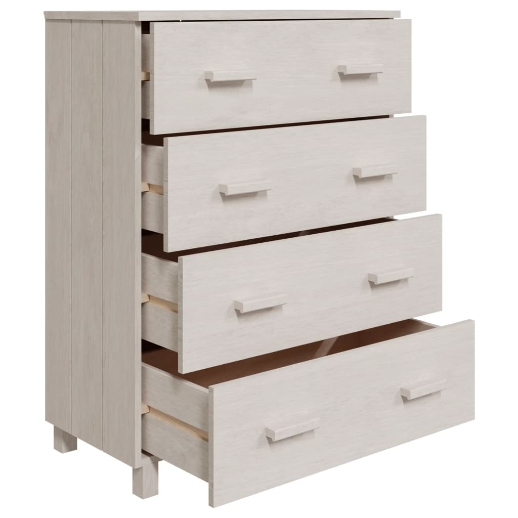 Dressoir Hamar 79X40X03,5 Cm Massief Grenenhout Wit