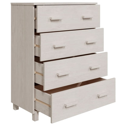 Dressoir Hamar 79X40X03,5 Cm Massief Grenenhout Wit