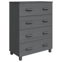Dressoir Hamar 79X40X03,5 Cm Massief Grenenhout Donkergrijs