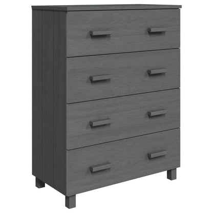 Dressoir Hamar 79X40X03,5 Cm Massief Grenenhout Donkergrijs