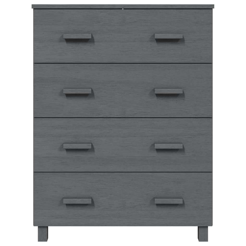 Dressoir Hamar 79X40X03,5 Cm Massief Grenenhout Donkergrijs