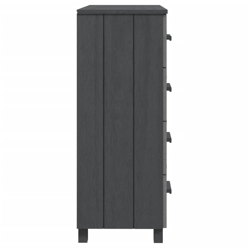Dressoir Hamar 79X40X03,5 Cm Massief Grenenhout Donkergrijs
