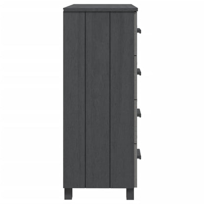 Dressoir Hamar 79X40X03,5 Cm Massief Grenenhout Donkergrijs