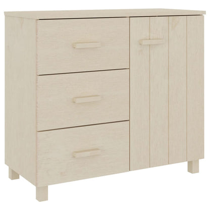 Dressoir Hamar 90X40X80 Cm Massief Grenenhout Honingbruin