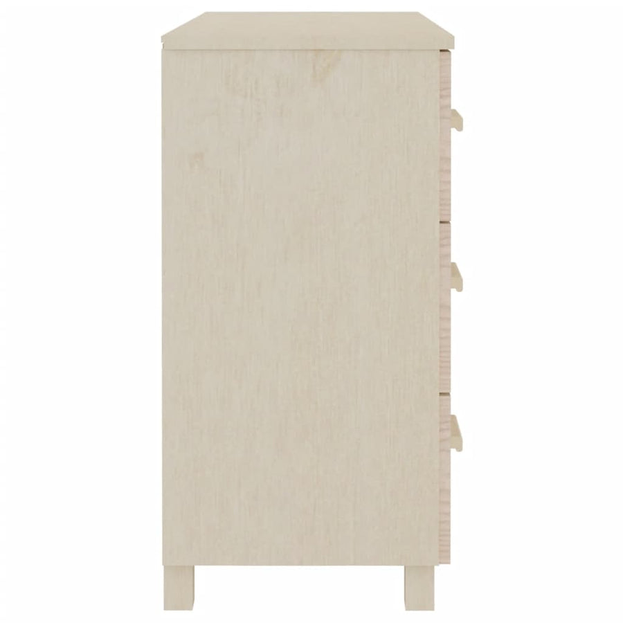 Dressoir Hamar 90X40X80 Cm Massief Grenenhout Honingbruin