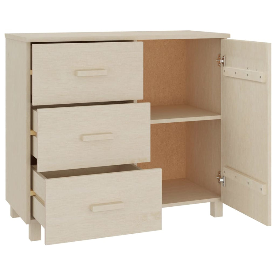 Dressoir Hamar 90X40X80 Cm Massief Grenenhout Honingbruin