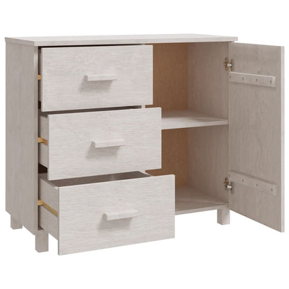 Dressoir Hamar 90X40X80 Cm Massief Grenenhout Wit