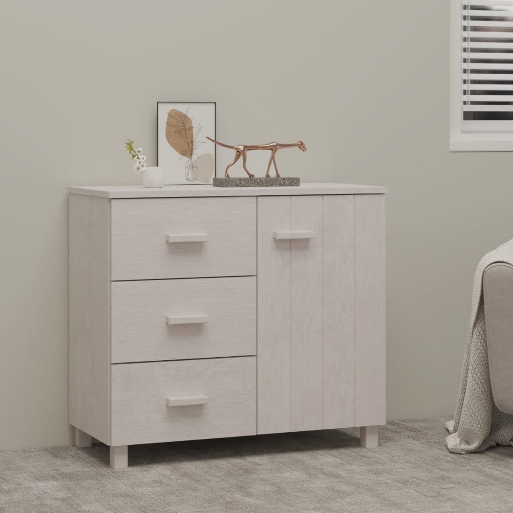 Dressoir Hamar 90X40X80 Cm Massief Grenenhout Wit