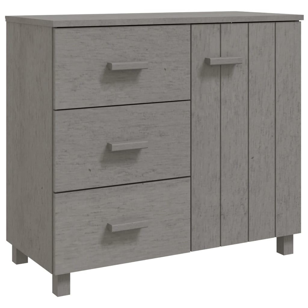 Dressoir Hamar 90X40X80 Cm Massief Grenenhout Lichtgrijs