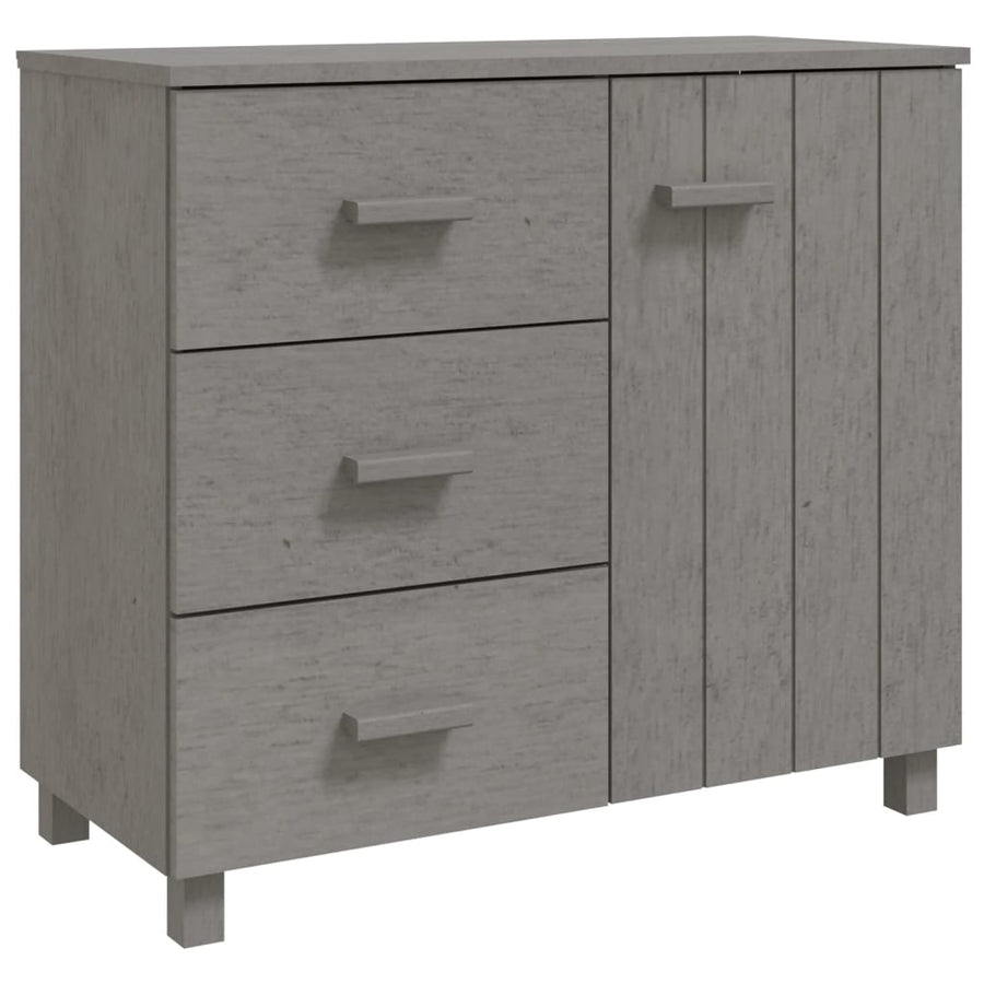 Dressoir Hamar 90X40X80 Cm Massief Grenenhout Lichtgrijs