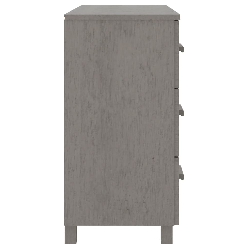 Dressoir Hamar 90X40X80 Cm Massief Grenenhout Lichtgrijs