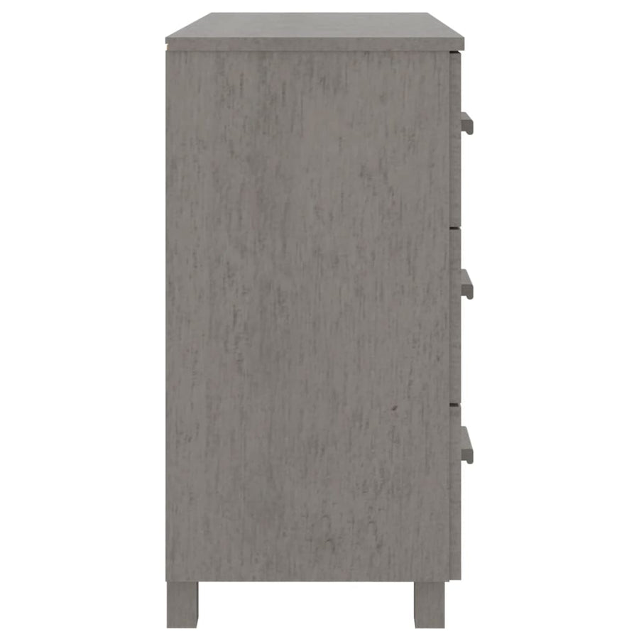Dressoir Hamar 90X40X80 Cm Massief Grenenhout Lichtgrijs