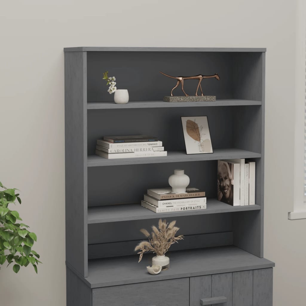 Opzetkast Hamar 90X30X00 Cm Massief Grenenhout Donkergrijs