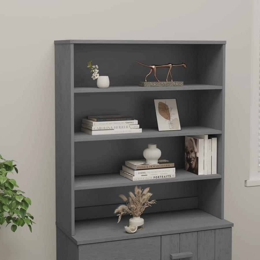 Opzetkast Hamar 90X30X00 Cm Massief Grenenhout Donkergrijs