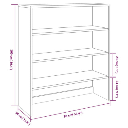 Opzetkast Hamar 90X30X00 Cm Massief Grenenhout Donkergrijs