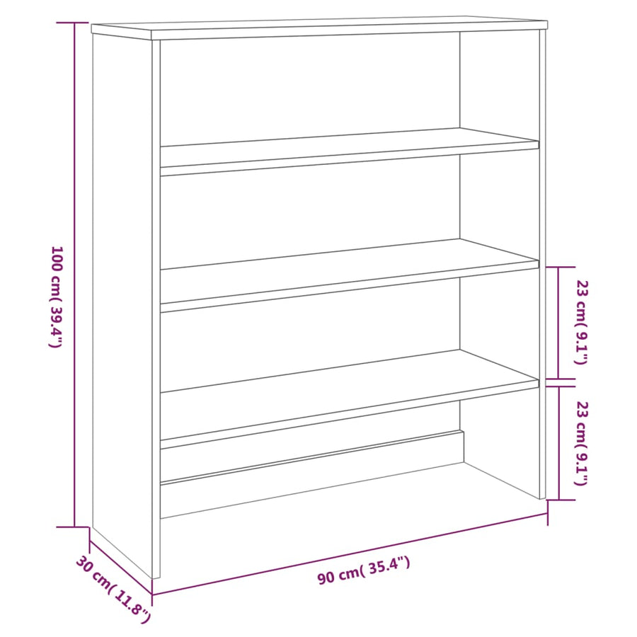 Opzetkast Hamar 90X30X00 Cm Massief Grenenhout Donkergrijs