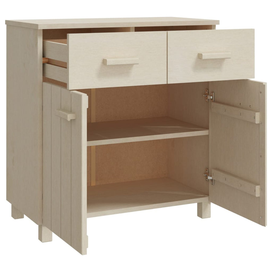 Dressoir Hamar 79X40X80 Cm Massief Grenenhout Honingbruin