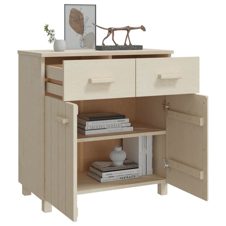 Dressoir Hamar 79X40X80 Cm Massief Grenenhout Honingbruin