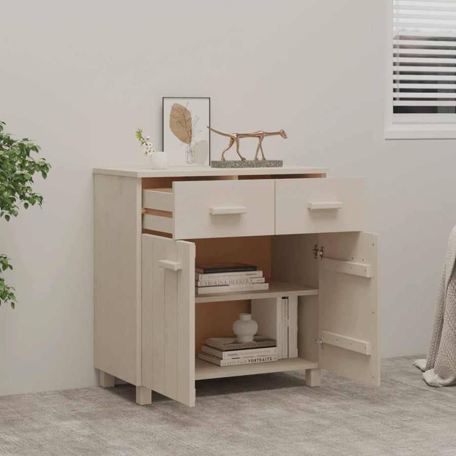 Dressoir Hamar 79X40X80 Cm Massief Grenenhout Honingbruin