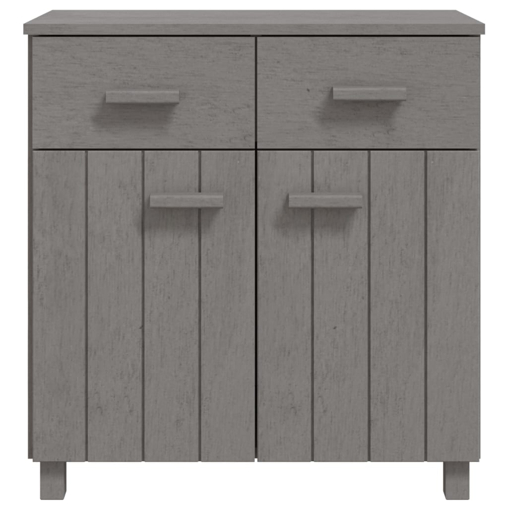 Dressoir Hamar 79X40X80 Cm Massief Grenenhout Lichtgrijs