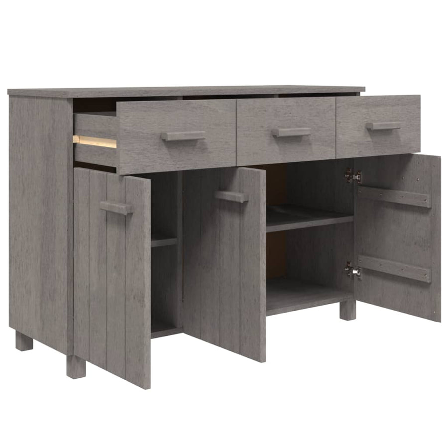 Dressoir Hamar 113X40X80 Cm Massief Grenenhout Lichtgrijs