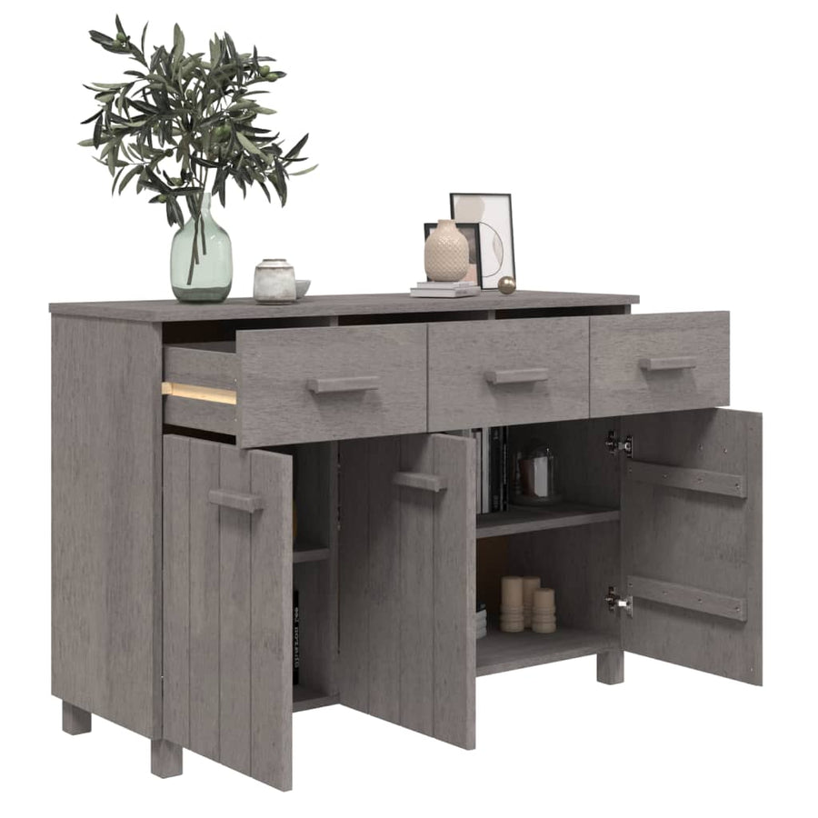 Dressoir Hamar 113X40X80 Cm Massief Grenenhout Lichtgrijs
