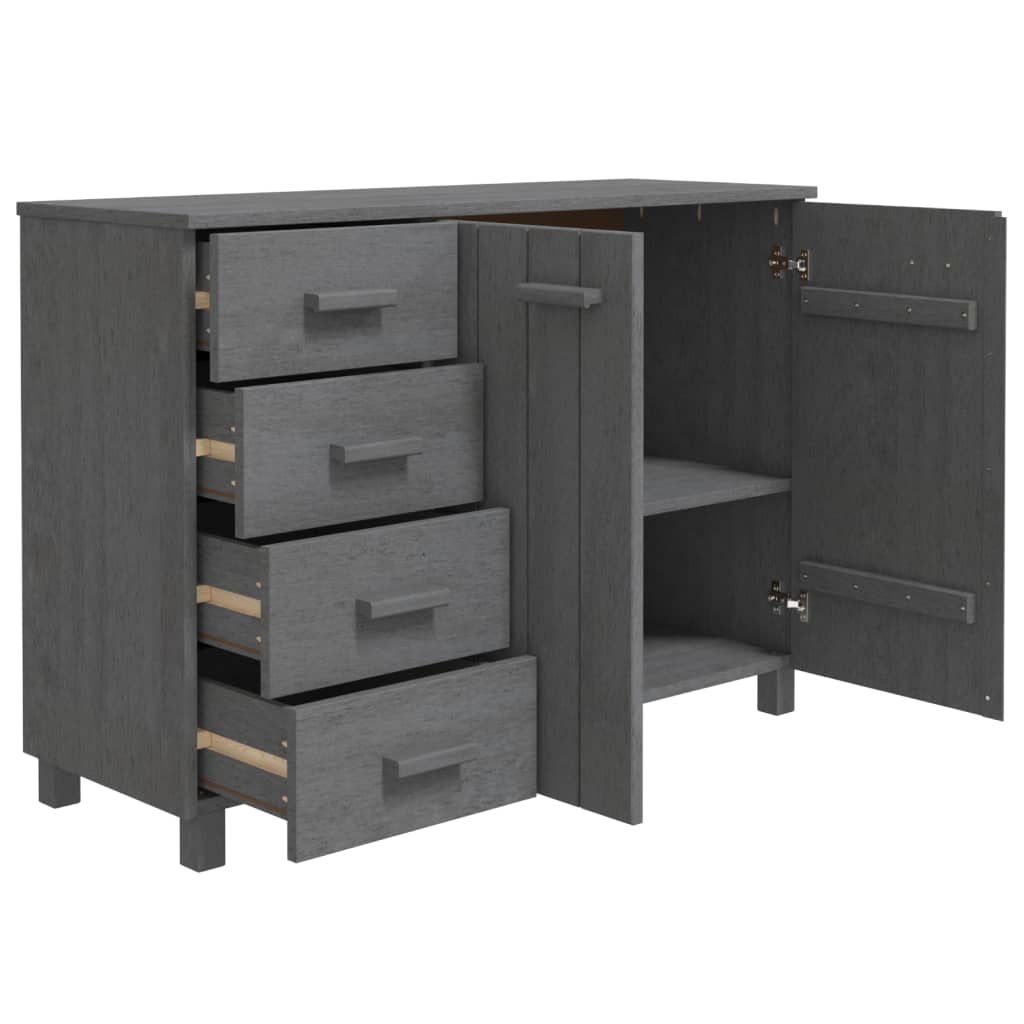 Dressoir Hamar 113X40X80 Cm Massief Grenenhout Donkergrijs