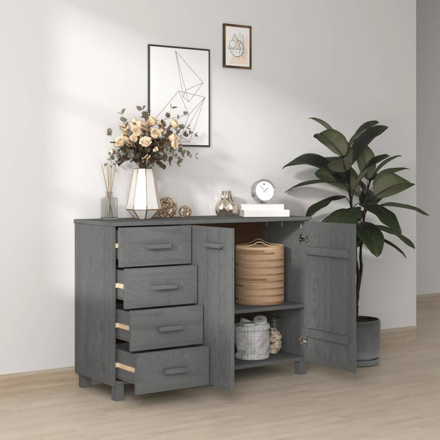 Dressoir Hamar 113X40X80 Cm Massief Grenenhout Donkergrijs