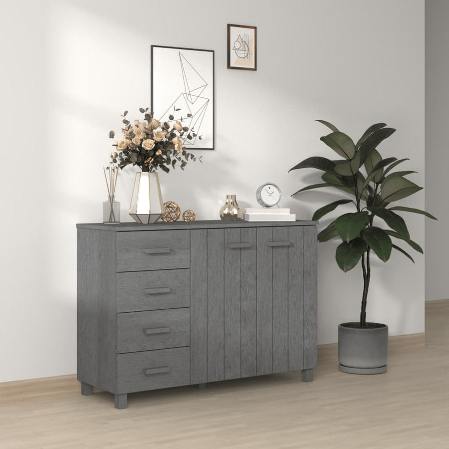 Dressoir Hamar 113X40X80 Cm Massief Grenenhout Donkergrijs