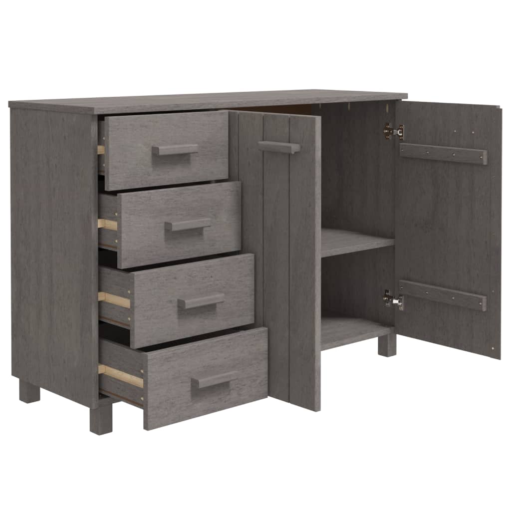 Dressoir Hamar 113X40X80 Cm Massief Grenenhout Lichtgrijs