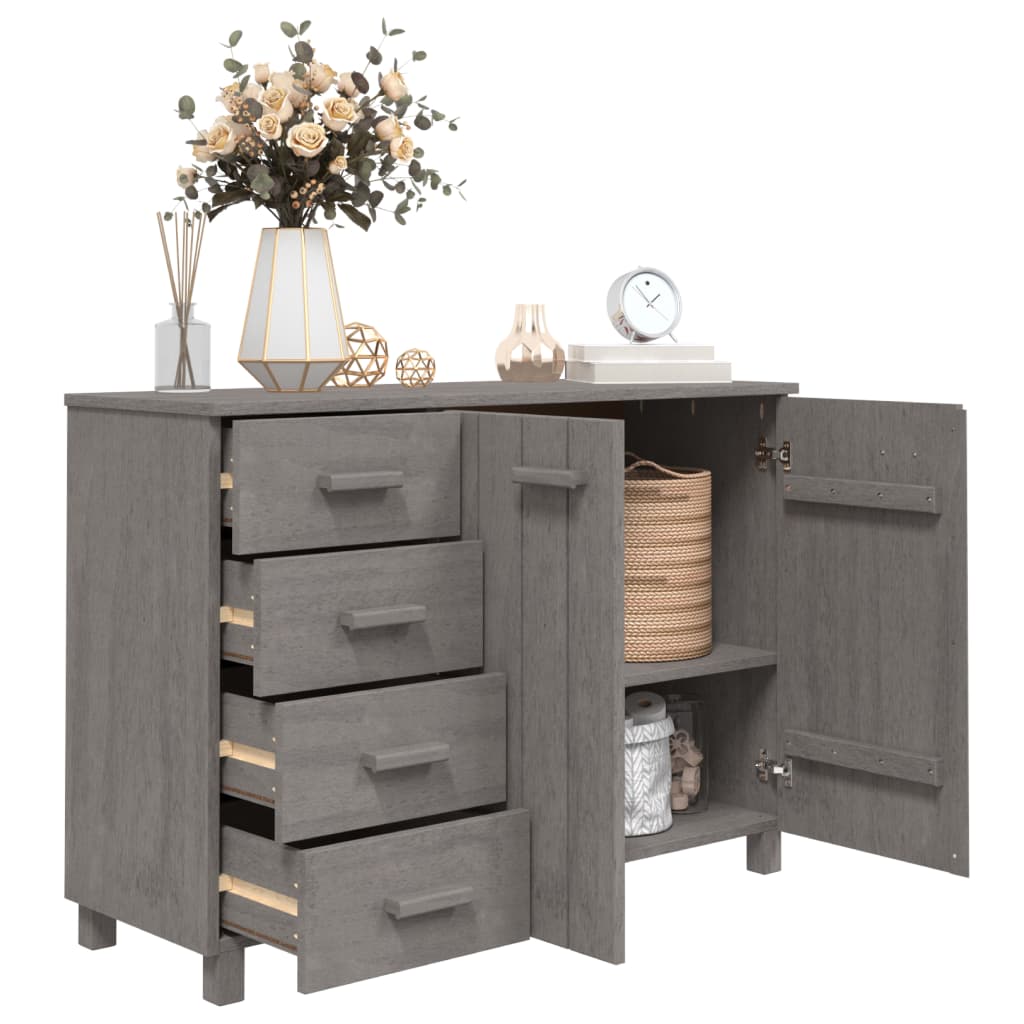 Dressoir Hamar 113X40X80 Cm Massief Grenenhout Lichtgrijs