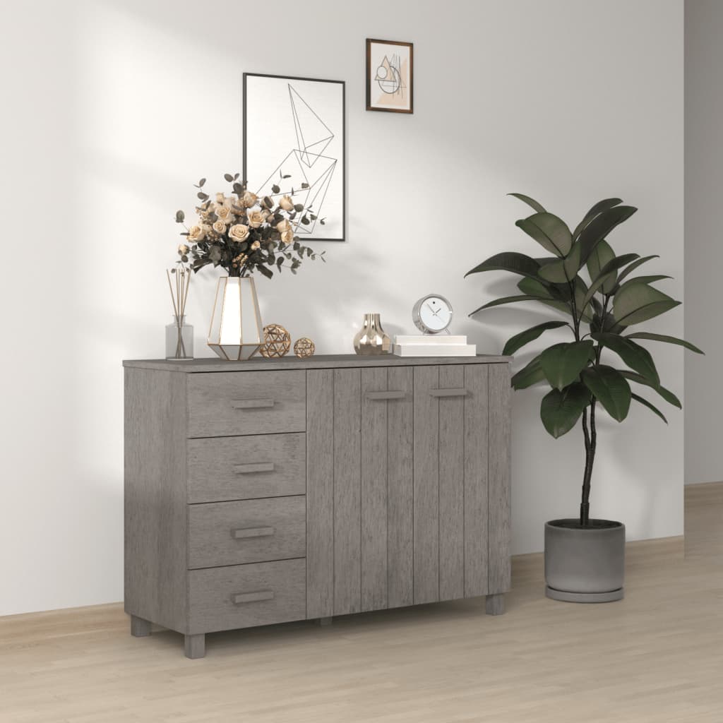 Dressoir Hamar 113X40X80 Cm Massief Grenenhout Lichtgrijs