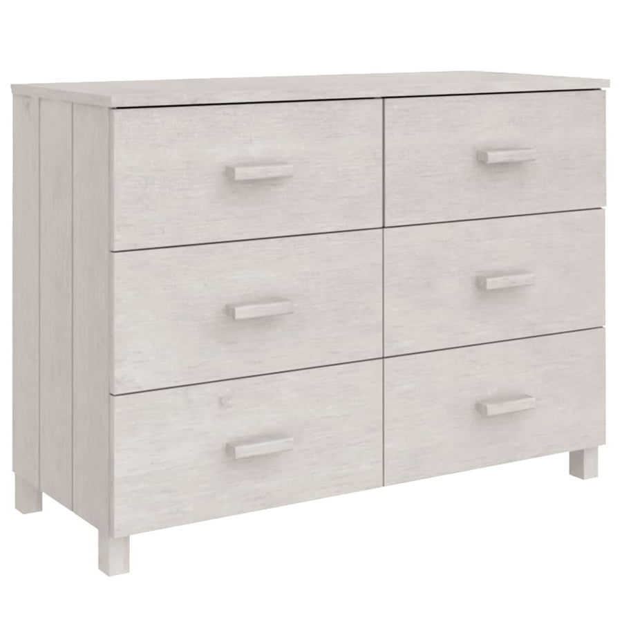 Dressoir Hamar 113X40X80 Cm Massief Grenenhout Wit