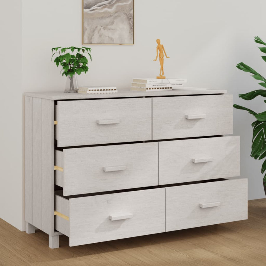 Dressoir Hamar 113X40X80 Cm Massief Grenenhout Wit